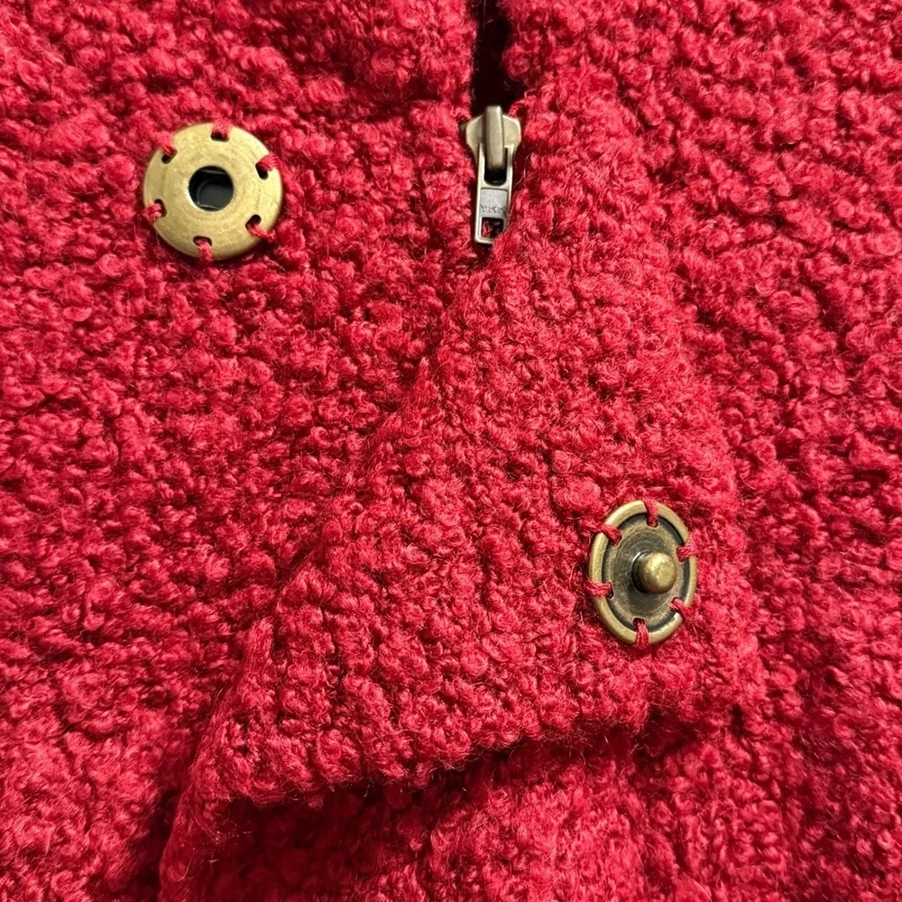 Free People  Dress or Sweater XS Red Boucle Lambswool Mohair $168